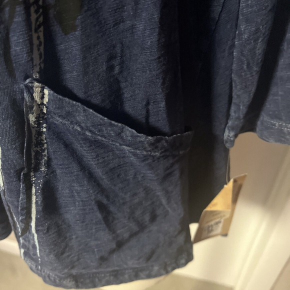 Women’s Blue Floral Blouse By Jess And Jane Asymmetrical Dolman Sleeve - Picture 3 of 14